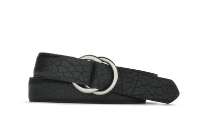 W. Kleinberg Men's American Bison Belt With O-ring Buckle In Black