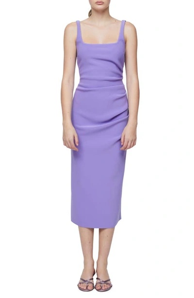 Bec & Bridge Karina Bonded Crepe Midi Dress In Grape