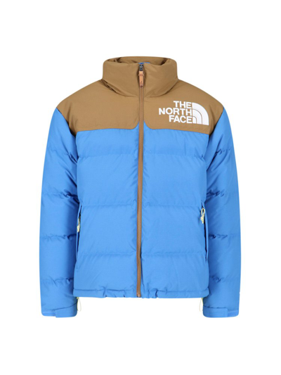 The North Face 92 Low-fi Hi-tek Nuptse Quilted Ripstop And Shell Down Jacket In Beige,blue