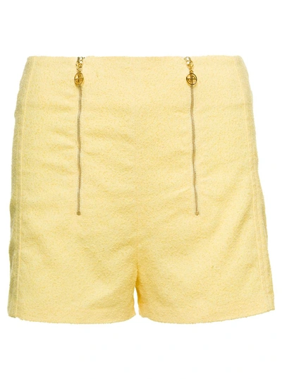 Patou Double Zip Fastening Tailored Shorts In Yellow