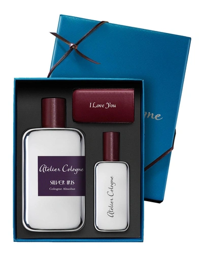 Atelier Cologne Silver Iris Cologne Absolue, 200 ml With Personalized Travel Spray, 30 ml In Blue Grey