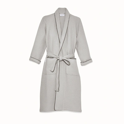 Boll & Branch Men's Waffle Robe In Pewter/stone
