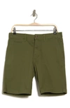 14th & Union Wallin Stretch Twill Chino Shorts In Green Cypress