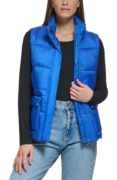 Levi's Box Quilt Puffer Vest In Turkish Sea