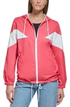 Levi's Colorblock Hooded Jacket In Coral Combo