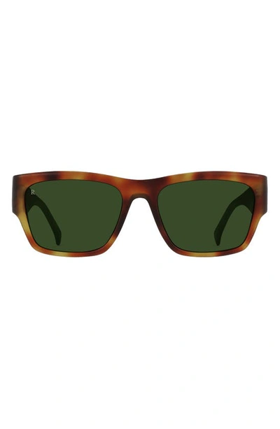 Raen Rufio 55mm Rectangular Sunglasses In Split Finish Moab Tortoise