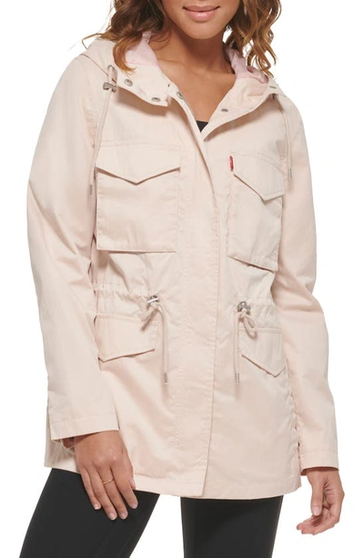 Levi's Utility Hooded Anorak Jacket In Peach