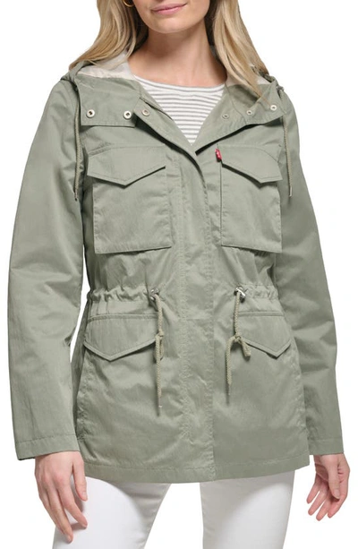 Levi's Utility Hooded Anorak Jacket In Sea Green