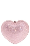 Judith Leiber Lamour Petite Coeur Heart Clutch In Light Rose