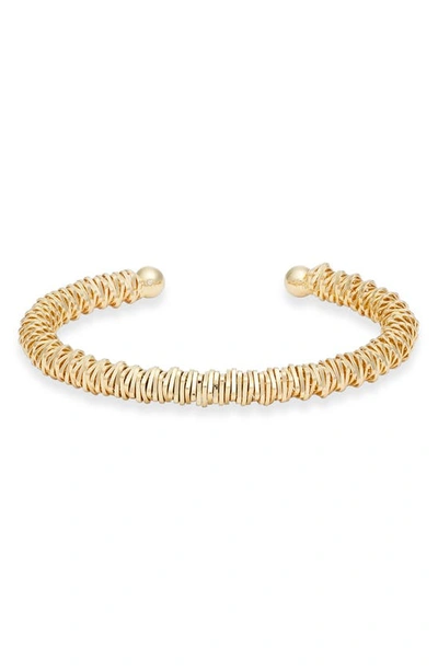 Nordstrom Beaded Flexible Cuff Bracelet In Gold