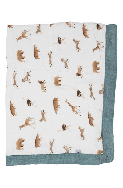 Little Unicorn Organic Cotton Muslin Baby Blanket In Animal Crackers