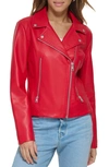 Levi's Faux Leather Moto Jacket In Red