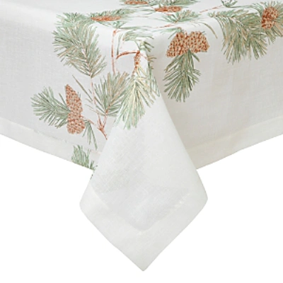 Mode Living Newbury Tablecloth, 70 X 128 In White And Beige