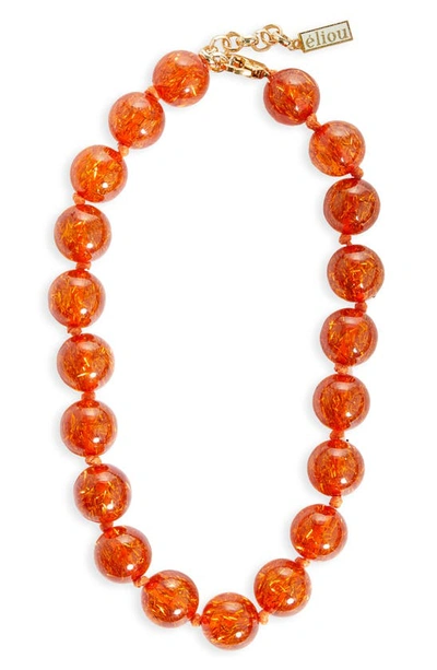 Eliou Large Beaded Necklace In Orange