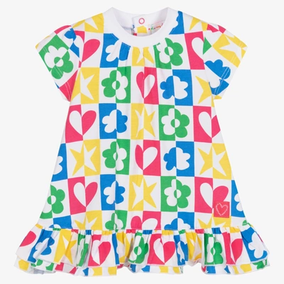 Agatha Ruiz De La Prada Babies'  Girls White Multicolour Shape Dress