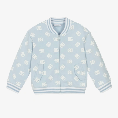 Dolce & Gabbana Baby Boys Blue & White Crossover Dg Bomber Jacket