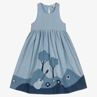 Stella Mccartney Babies'  Kids Girls Blue Organic Denim Dress