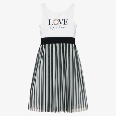 Lapin House Babies' Girls White Nautical Striped Dress