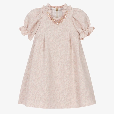 Graci Babies' Girls Pink Brocade & Jewel Dress