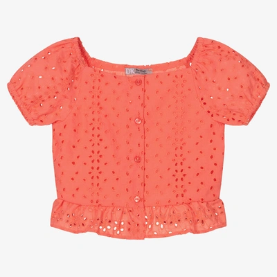Dr Kid Kids' Girls Pink Broderie Anglaise Blouse