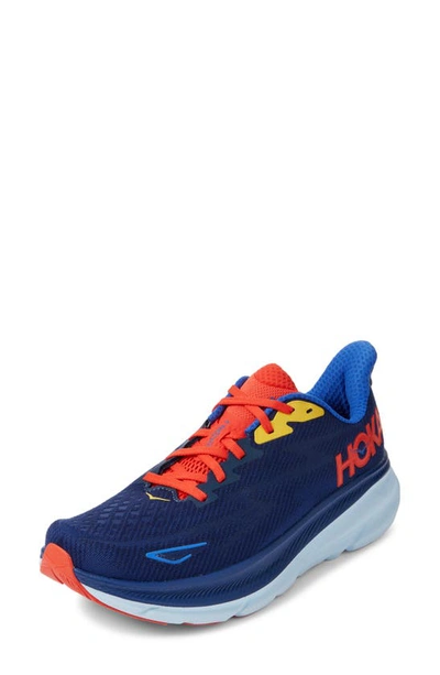 Hoka Clifton 9 Running Shoe In Bellwether Blue / Dazzling Blu