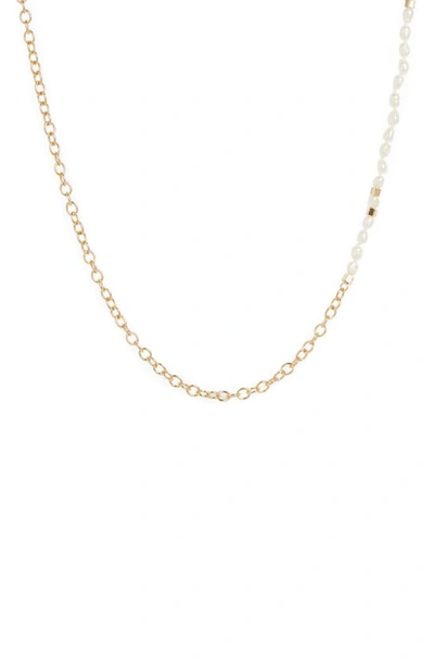 Allsaints Cultured Freshwater Pearl Mixed Necklace, 17 In White/gold