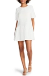 Steve Madden Abrah Textured Mini Dress In Optic White