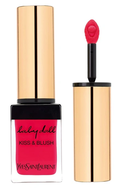 Saint Laurent Baby Doll Kiss & Blush Lips & Cheeks 05 Rouge Effrontee 0.33 oz/ 10 ml