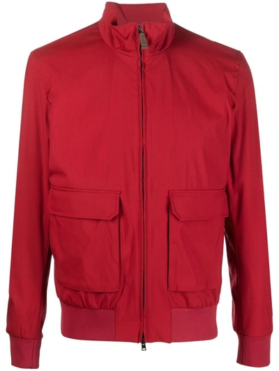 Herno Zip-up Bomber Jacket In Red