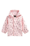 The North Face Babies' Antora Waterproof Recycled Polyester Rain Jacket In Purdy Pink Allover Print