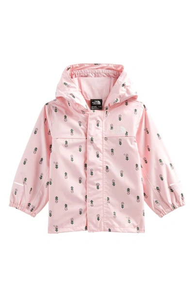 The North Face Babies' Antora Waterproof Recycled Polyester Rain Jacket In Purdy Pink Allover Print