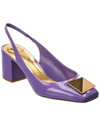 Valentino Garavani One Stud 60 Patent Slingback Pump In Purple