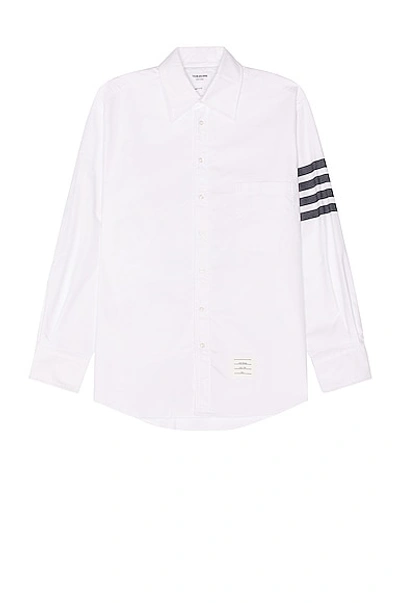 Thom Browne Oversized Long Sleeve Button Down Shirt In White