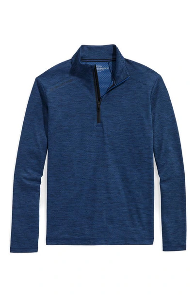 Vineyard Vines Sankaty Quarter Zip Performance Polo In Deep Bay