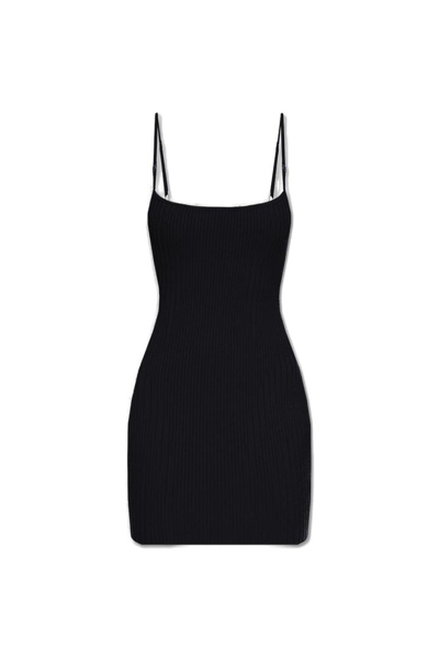 Misbhv Ribbed-knit Mini Dress In Schwarz