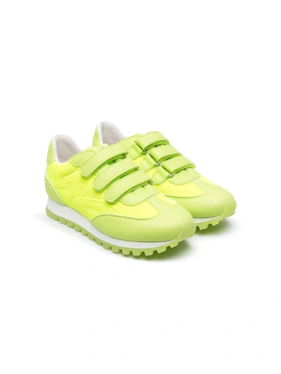 Marc Jacobs Kids' Jogger Touch-strap Low-top Sneakers In Yellow