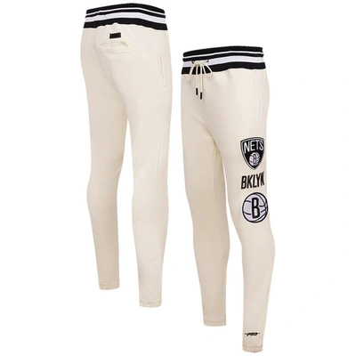 Pro Standard Cream Brooklyn Nets Retro Classic Fleece Sweatpants