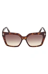 Tom Ford Havana Acetate Cat-eye Sunglasses In Shiny Dark Havana