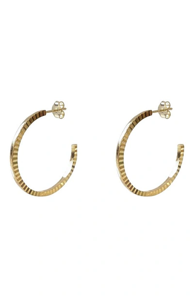 Argento Vivo Diamond Cut Hoop Earrings In Gold