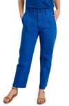 Alex Mill Neil Herringbone High Waist Straight Leg Utility Pants In Nautical Blue