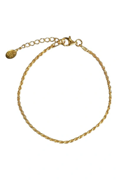 Argento Vivo Sterling Silver Rope Chain Bracelet In Gold