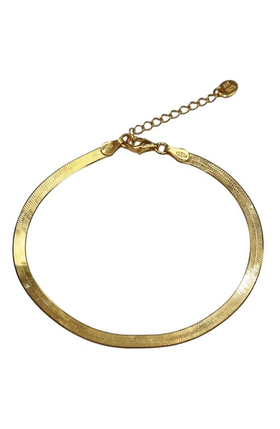 Argento Vivo Herringbone Chain Bracelet In Gold