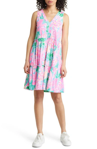 Lilly Pulitzer Lorina Floral V-neck A-line Dress In Multi Tigers Lair
