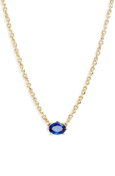 Kendra Scott Cailin Cubic Zirconia Station Necklace In Gold/ Blue Crystal