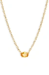 Kendra Scott Cailin Cubic Zirconia Station Necklace In Gold/ Golden Yellow Crystal
