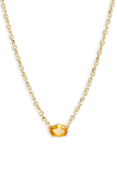 Kendra Scott Cailin Cubic Zirconia Station Necklace In Gold/ Golden Yellow Crystal