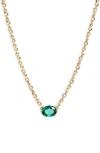 Kendra Scott Cailin Cubic Zirconia Station Necklace In Gold Green Crysta