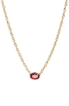 Kendra Scott Cailin Cubic Zirconia Station Necklace In Gold/ Red Crystal