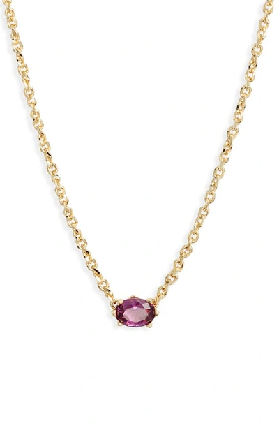 Kendra Scott Cailin Cubic Zirconia Station Necklace In Gold/ Purple Crystal