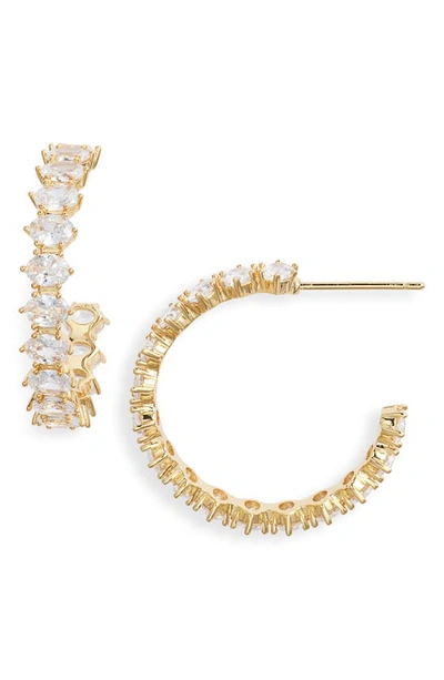 Kendra Scott Cailin Cubic Zirconia Hoop Earrings In K Gold-plated Cz